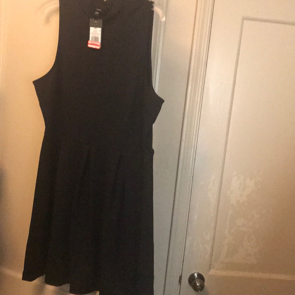 Black mock neck dress